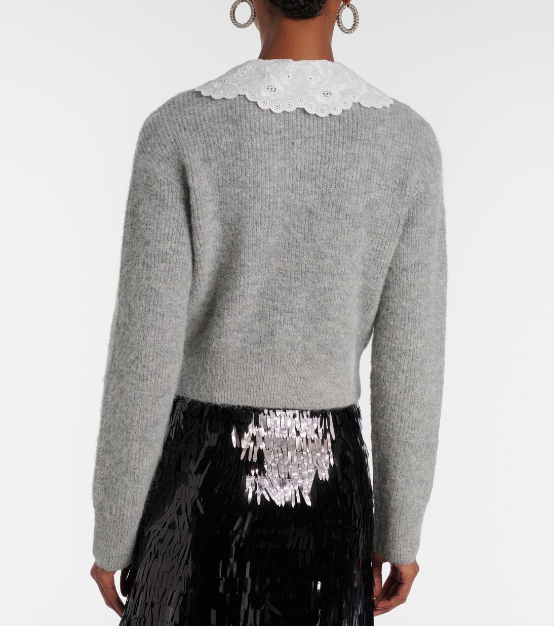 Embellished lace-trimmed cardigan | Self-Portrait