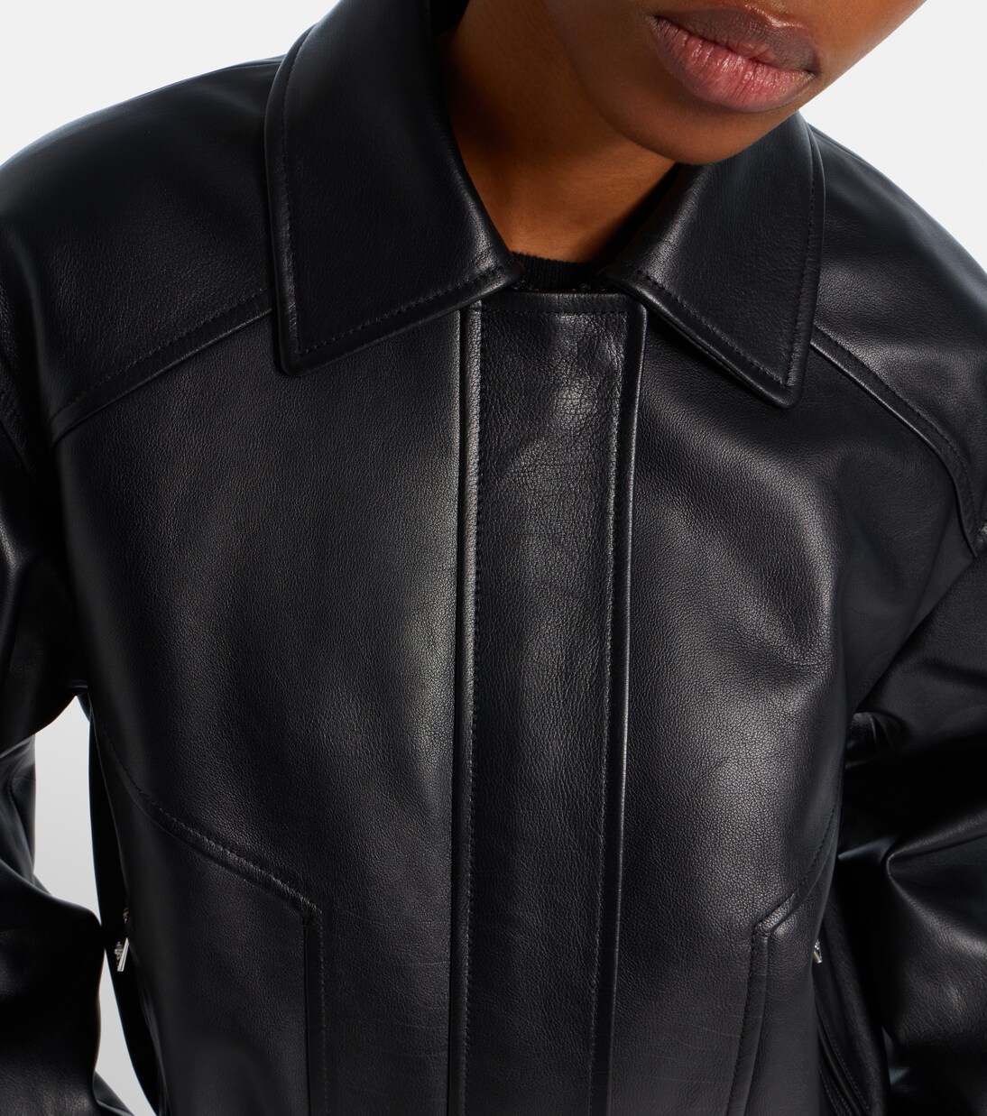 Leather blouson jacket | Versace