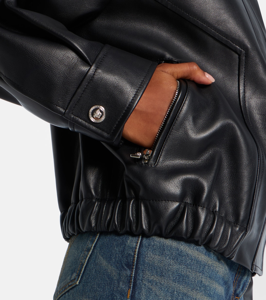Leather blouson jacket | Versace