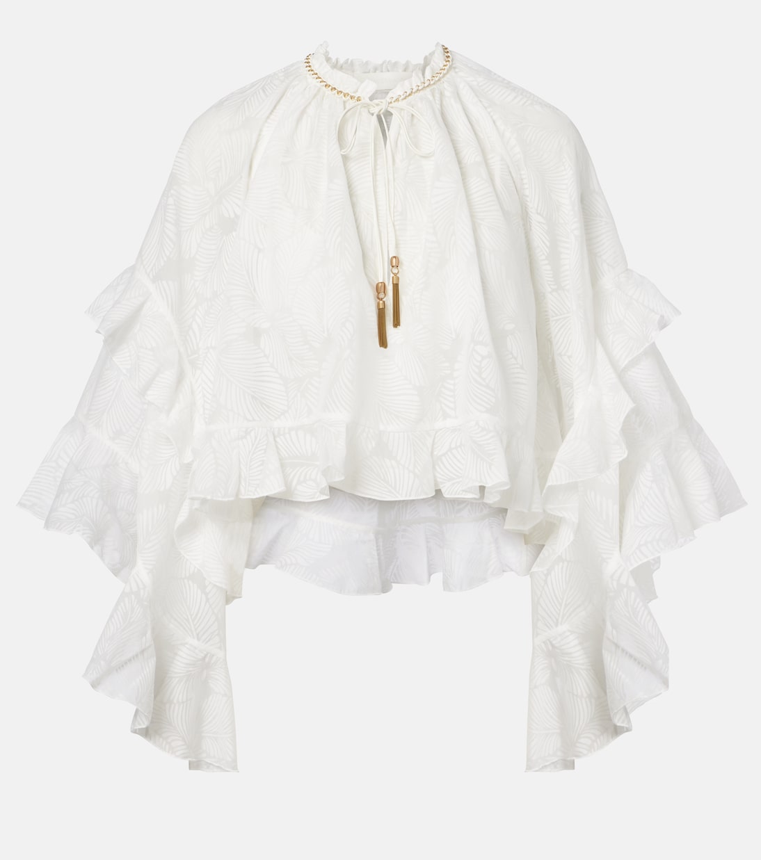Daylight ruffled cotton-blend blouse | Zimmermann