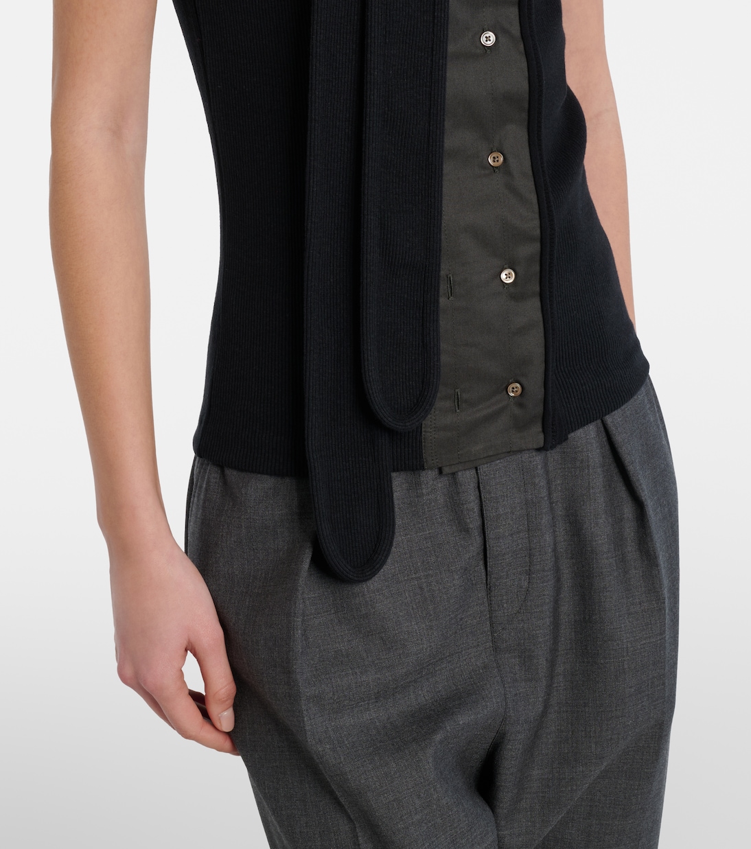 Asymmetric cotton and linen top | Lemaire