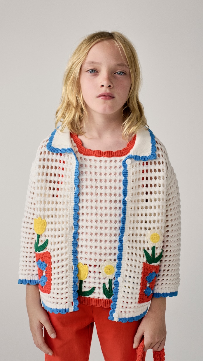 Cardigan aus Häkelstrick | Stella McCartney Kids