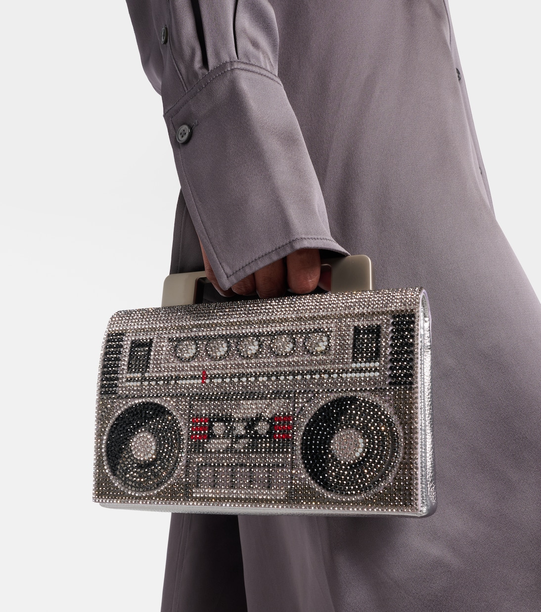 Henkeltasche Soft Boom Box mit Kristallen | Judith Leiber Couture