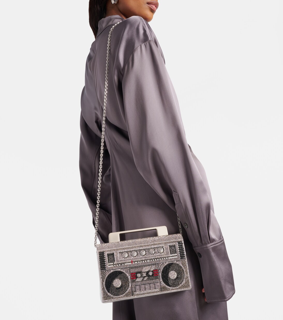 Henkeltasche Soft Boom Box mit Kristallen | Judith Leiber Couture