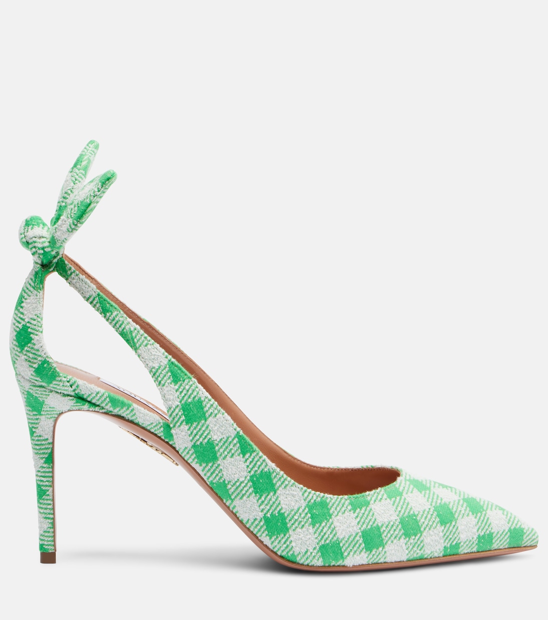 Bow Tie bow-detail checked pumps | Aquazzura