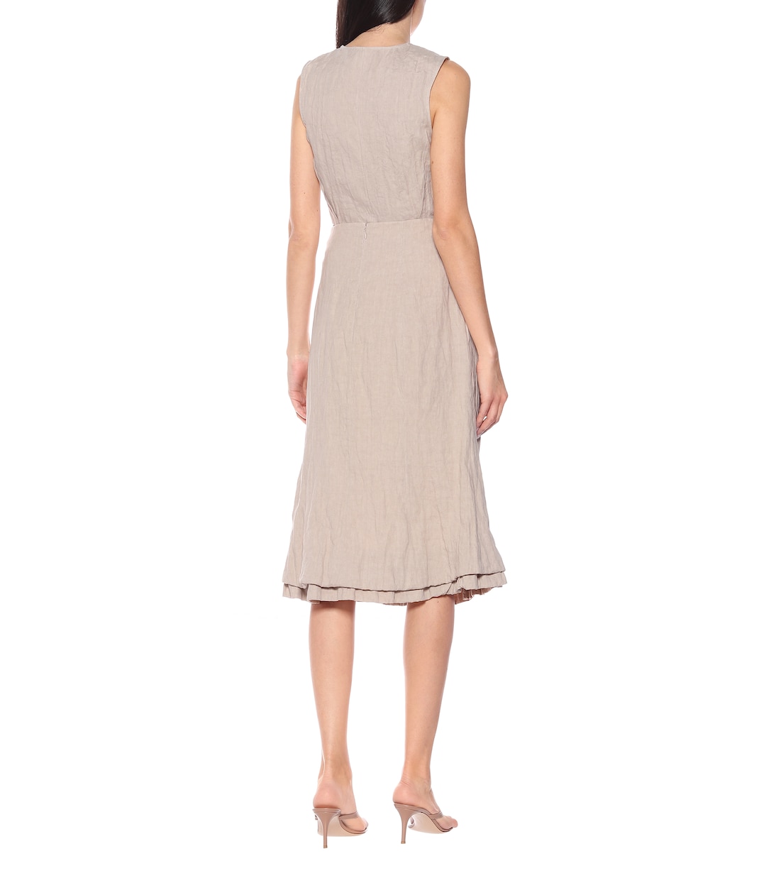 Quarzo linen-blend midi skirt | Brock Collection