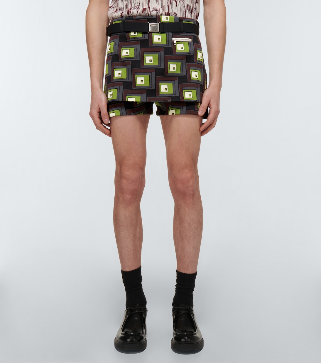 Shorts in jacquard con cintura | Prada