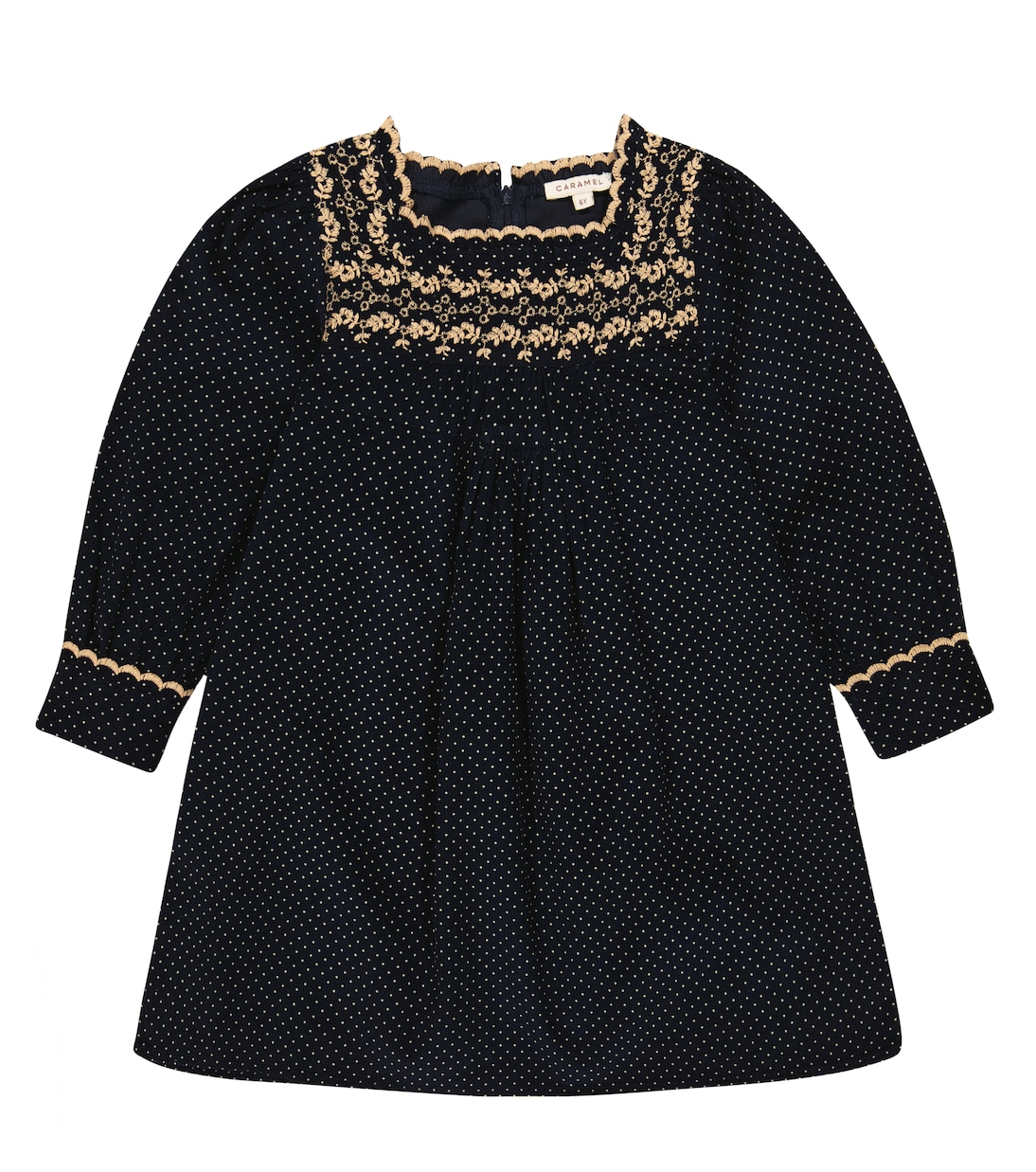 Robina polka-dot corduory dress | Caramel