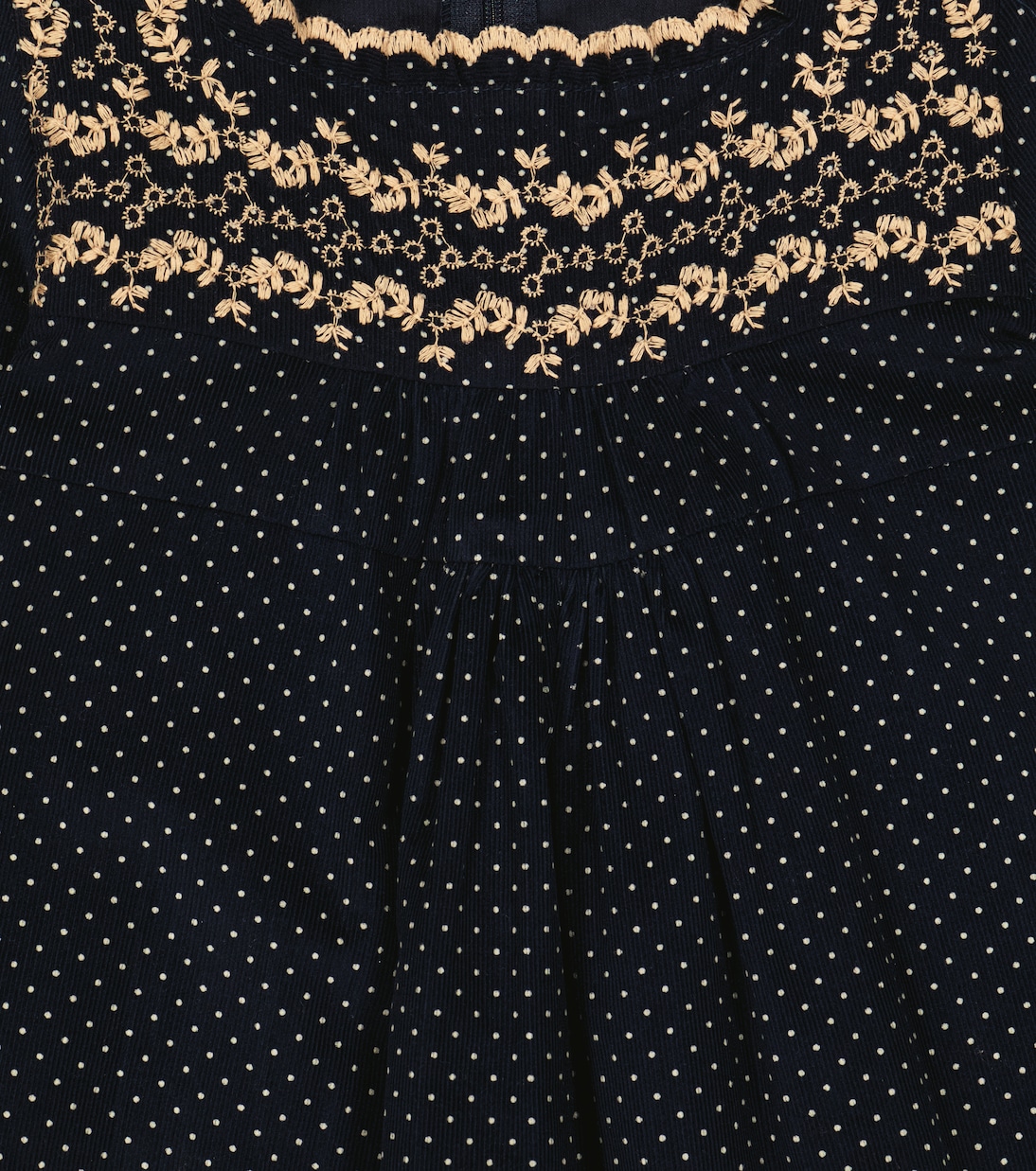 Robina polka-dot corduory dress | Caramel