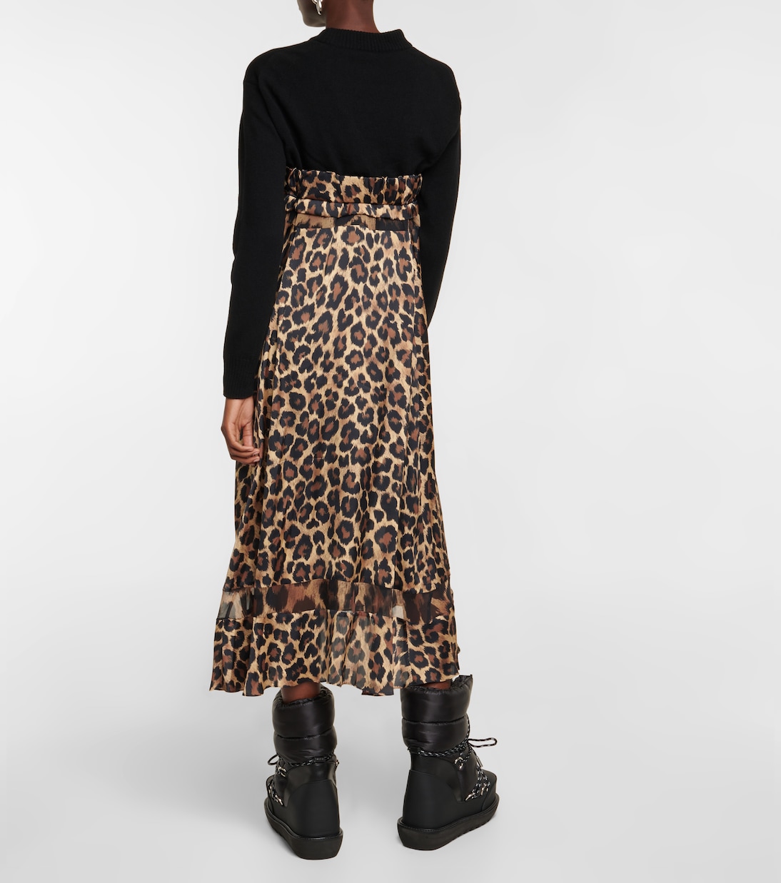 Leopard-print wool dress | Sacai