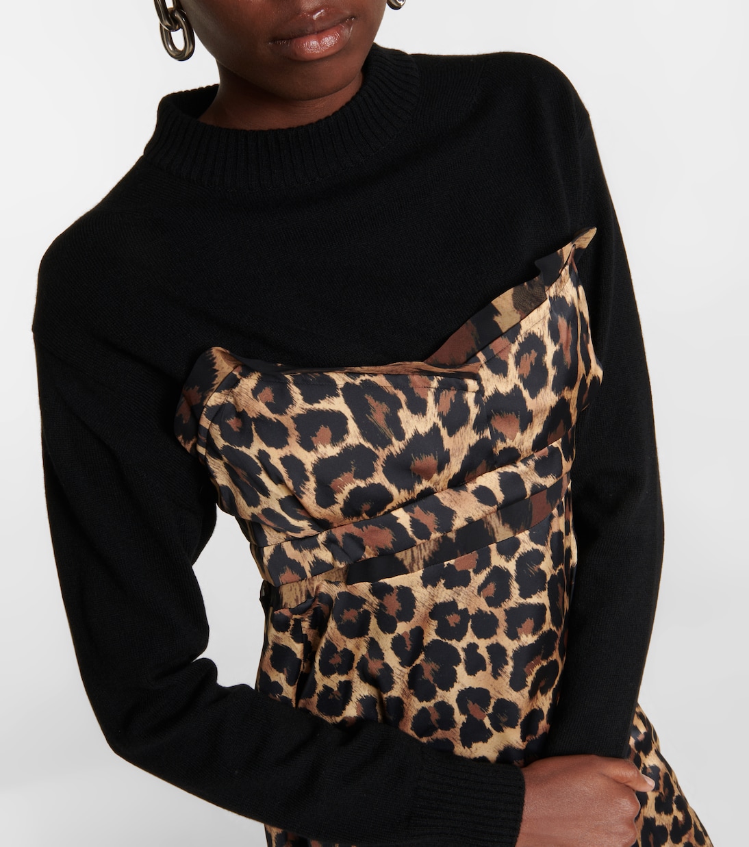Leopard-print wool dress | Sacai