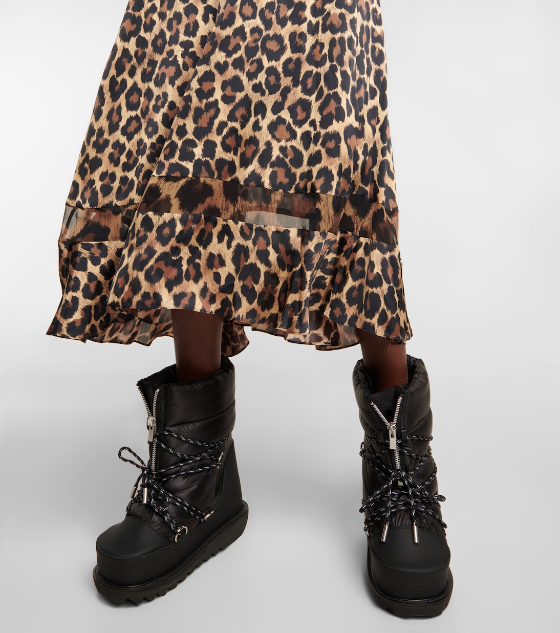 Leopard-print wool dress | Sacai