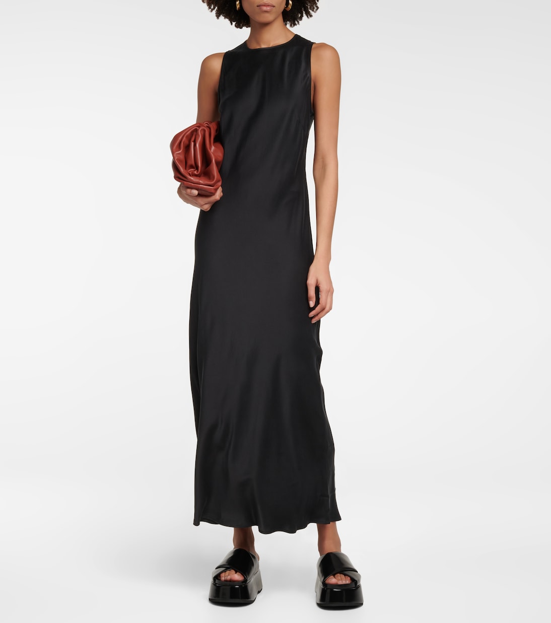 Abito lungo Valencia in twill di seta | Asceno