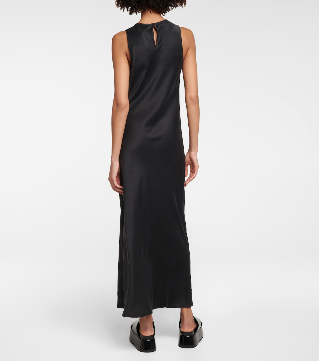 Abito lungo Valencia in twill di seta | Asceno