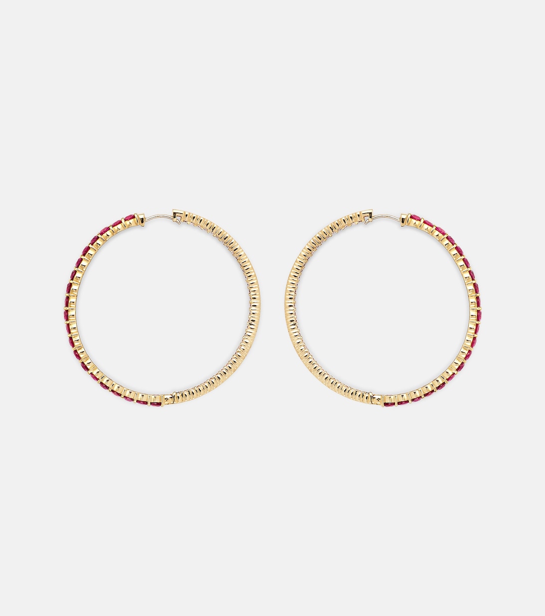 Lenox 18kt gold hoop earrings with diamonds and sapphires | Melissa Kaye
