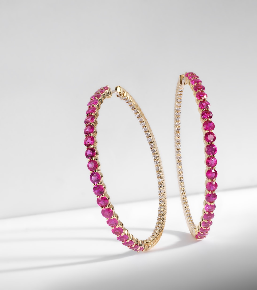 Lenox 18kt gold hoop earrings with diamonds and sapphires | Melissa Kaye