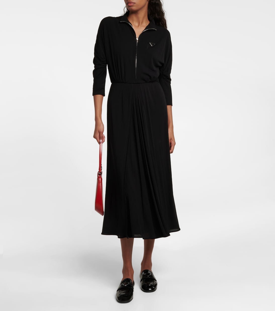 Mockneck midi dress | Prada