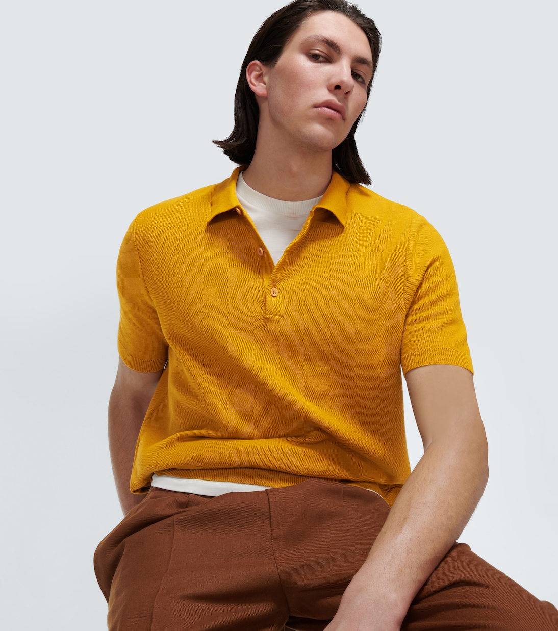 Polo en piqué de algodón | Sunspel
