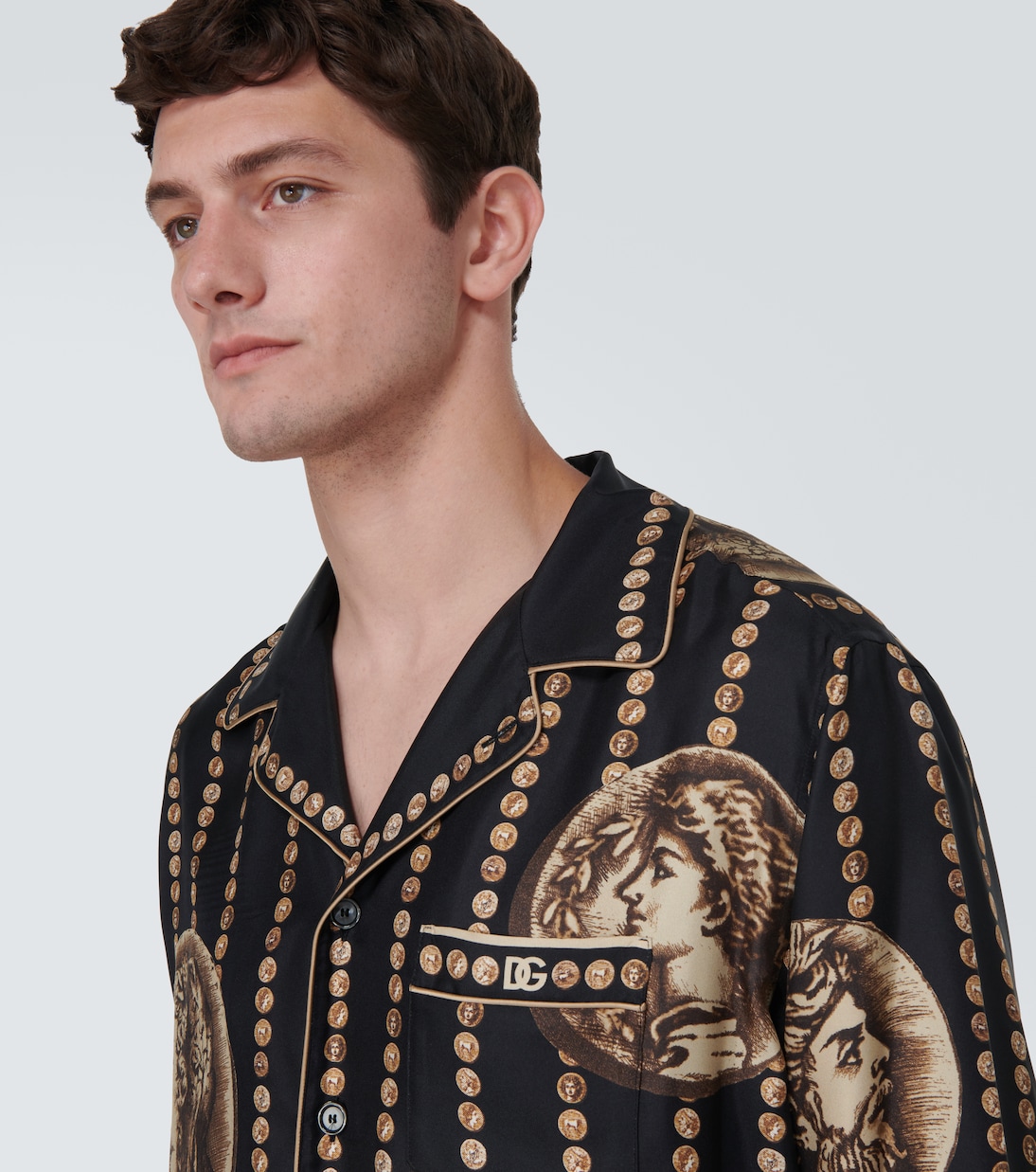 Bedrucktes Hemd aus Seiden-Twill | Dolce&Gabbana