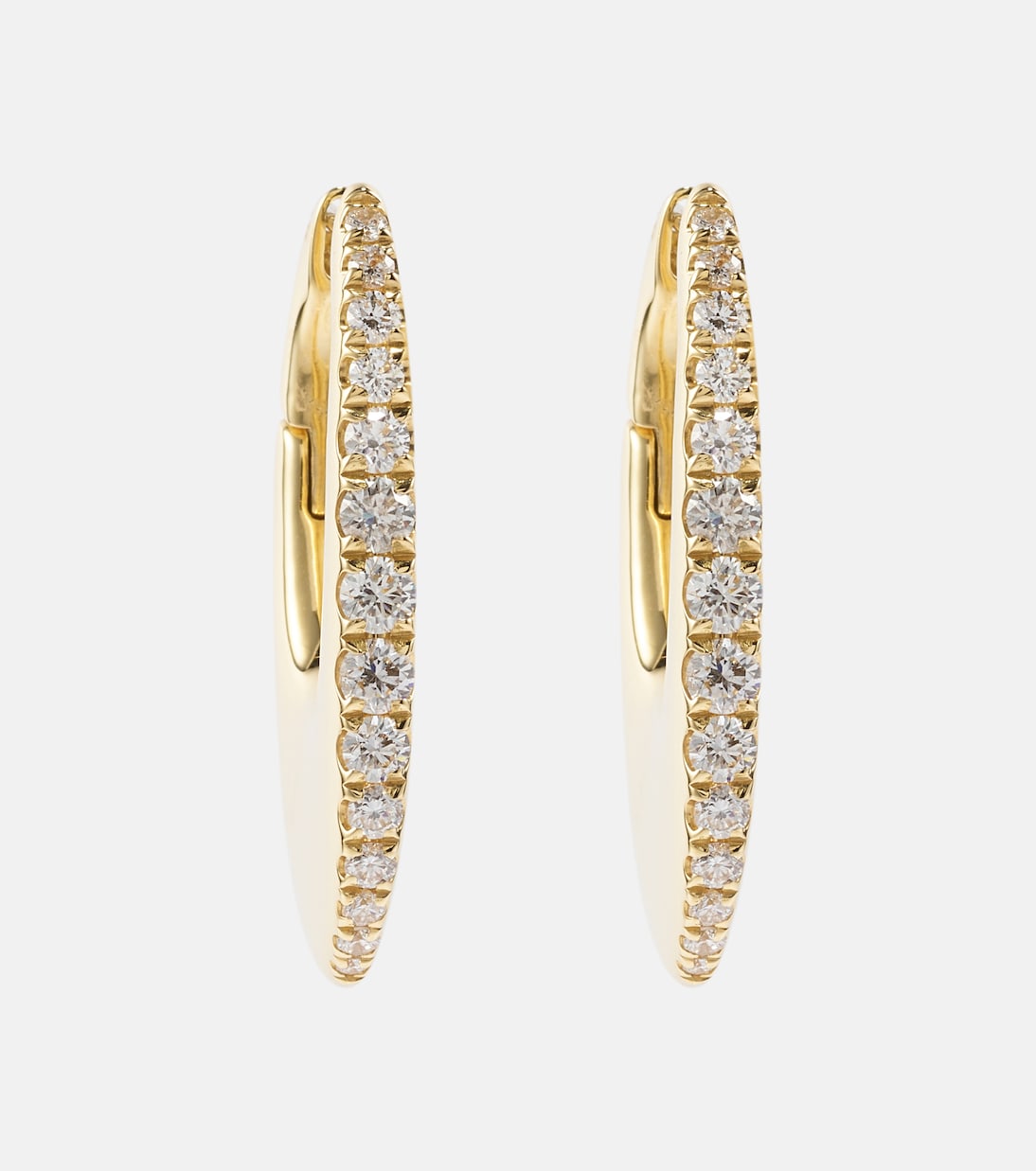Orecchini a cerchio Lulu in oro giallo 18kt con diamanti, design moderno per giovani trendsetter