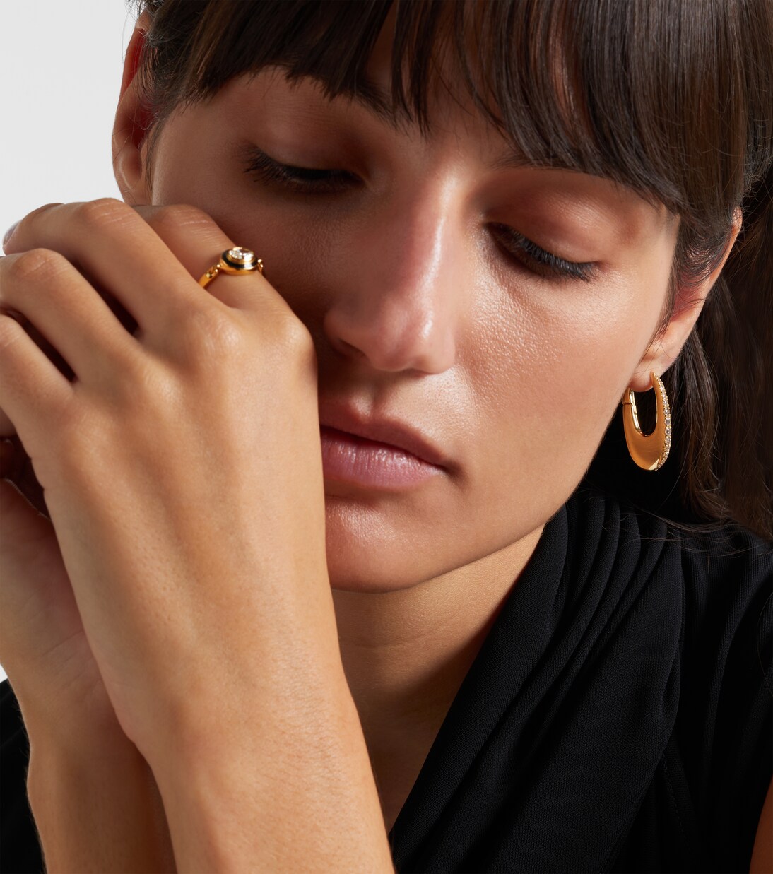 Ohrringe Lulu Medium aus 18kt Gelbgold mit Diamanten | Melissa Kaye