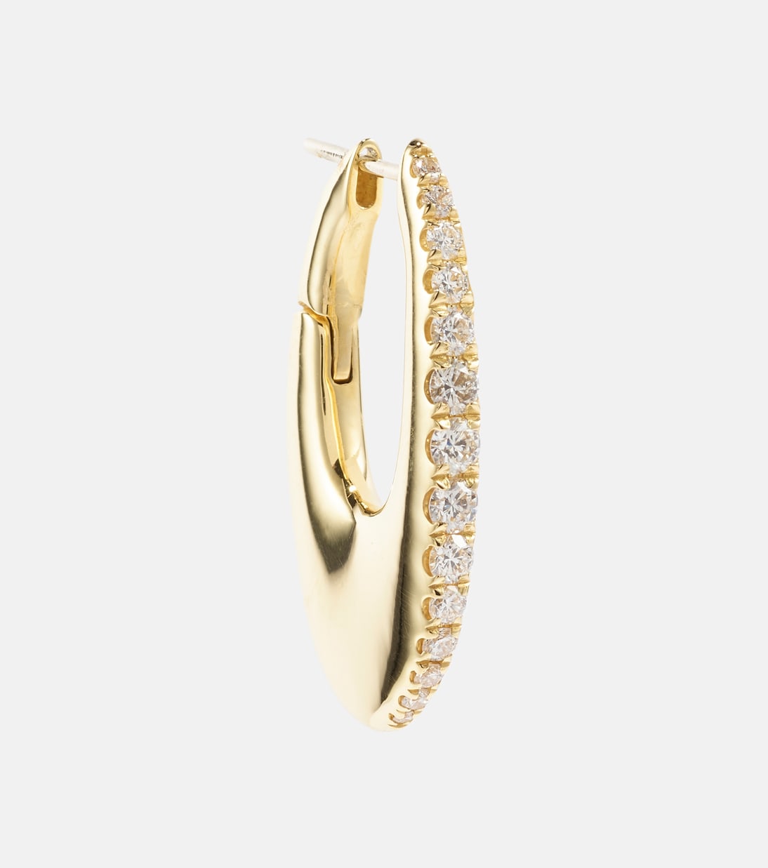 Orecchini a cerchio Lulu in oro giallo 18kt con diamanti, design moderno per giovani trendsetter