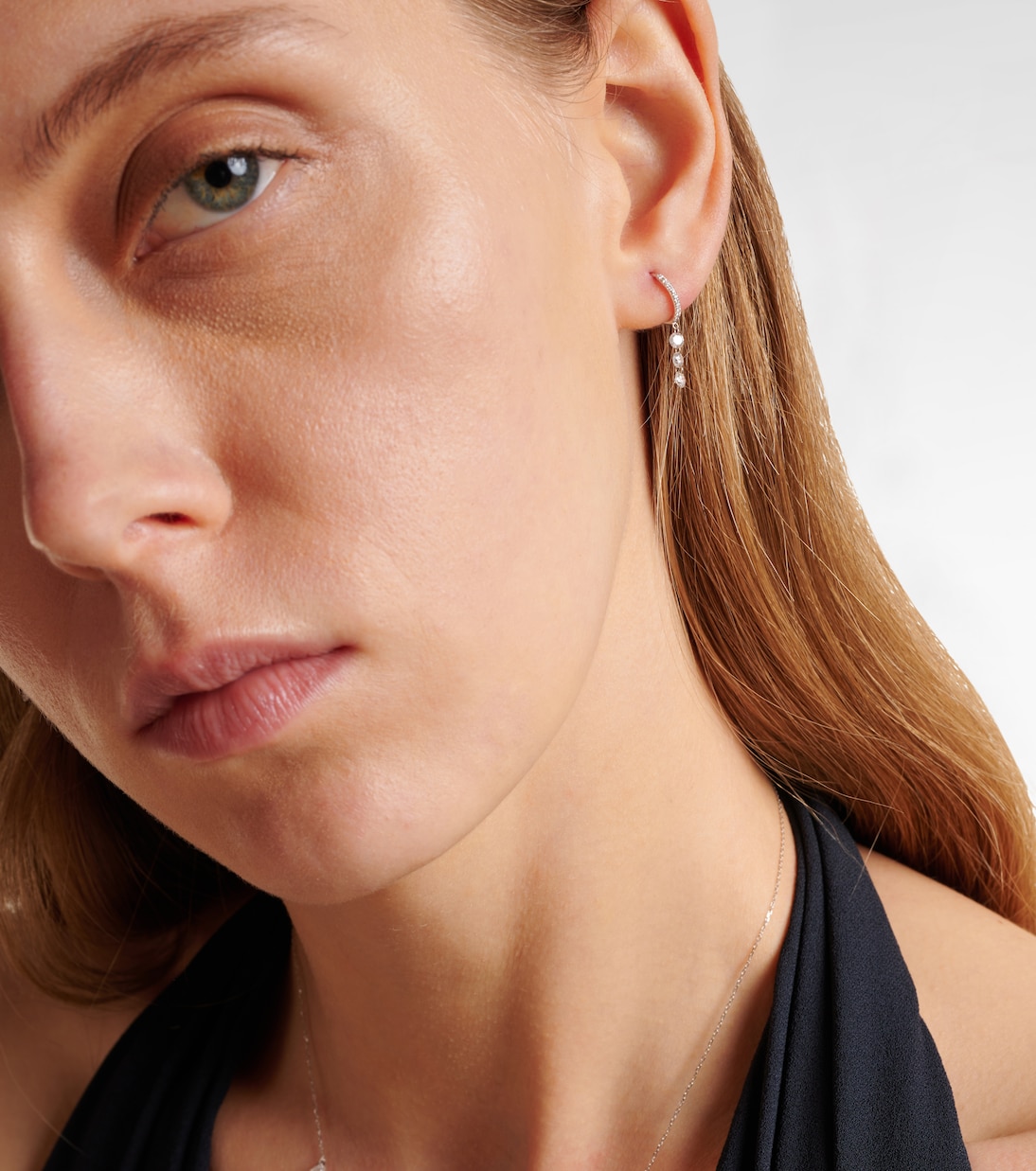 18kt gold single earring with diamonds | Persée