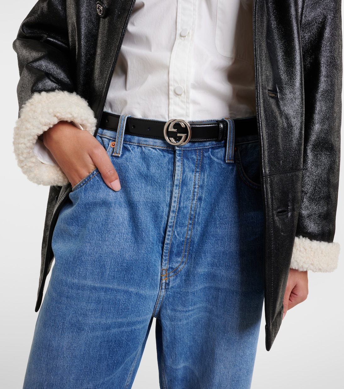 Ceinture Interlocking G en cuir | Gucci