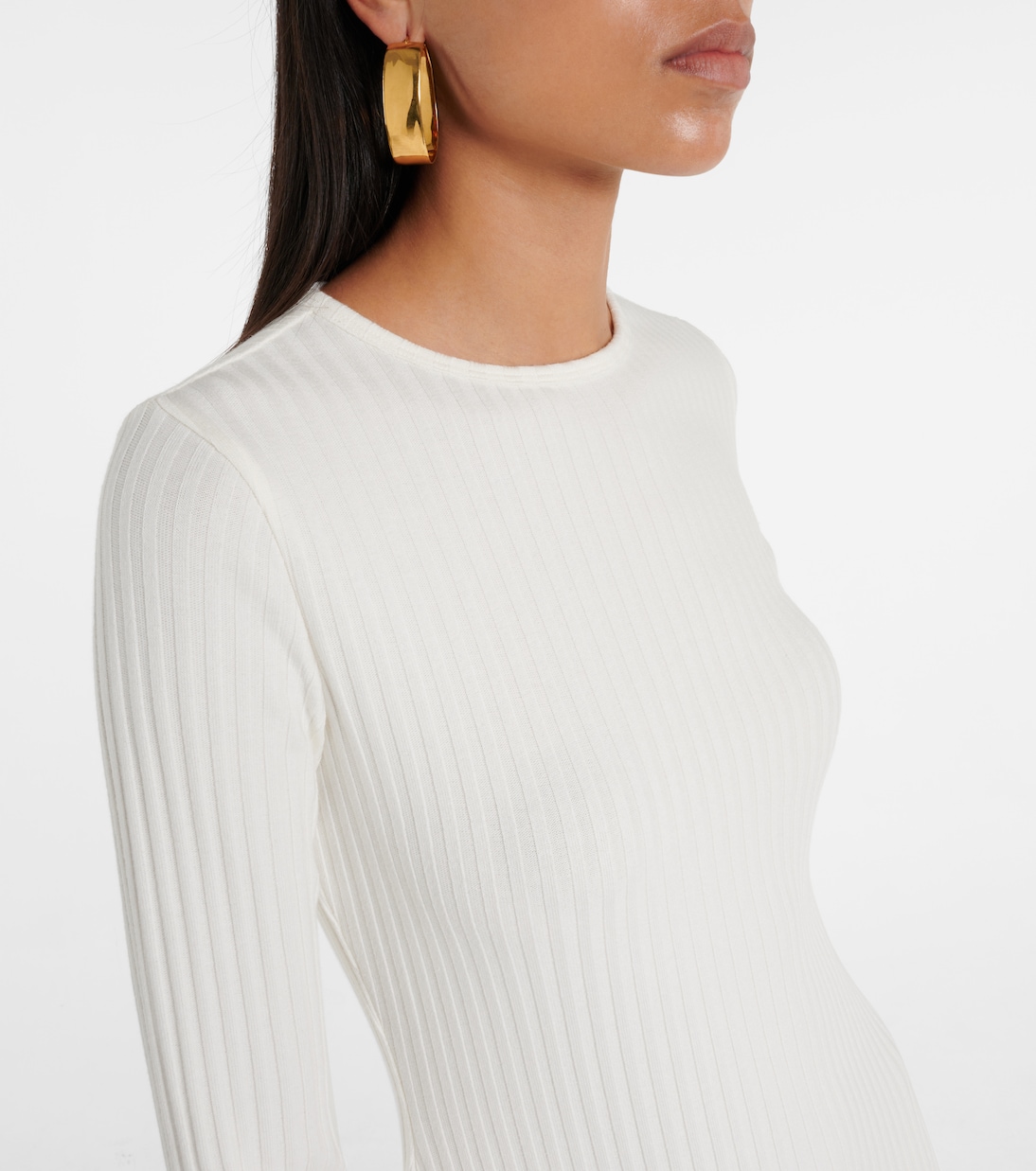 Ribbed-knit cotton-blend midi dress | Vince