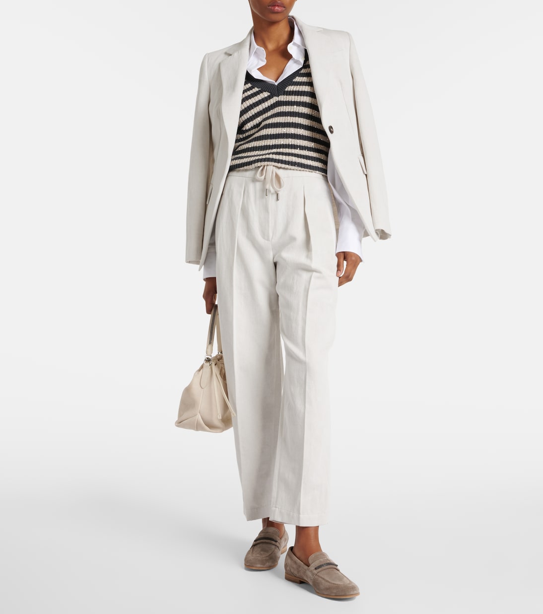 Pantaloni regular in gabardine di cotone | Brunello Cucinelli