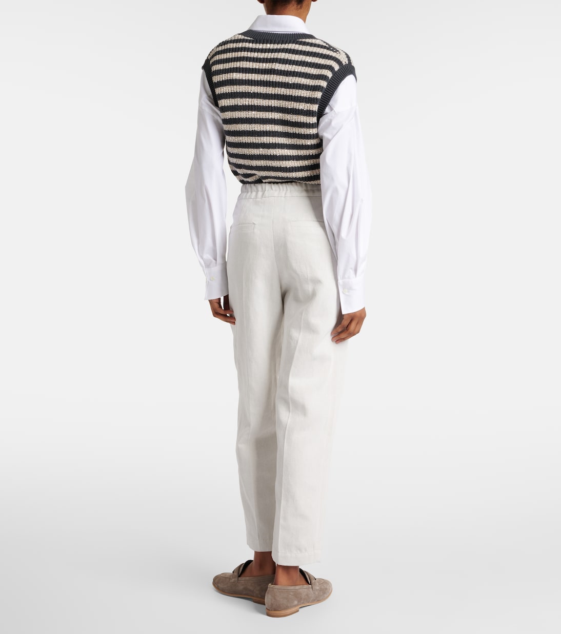 Pantaloni regular in gabardine di cotone | Brunello Cucinelli