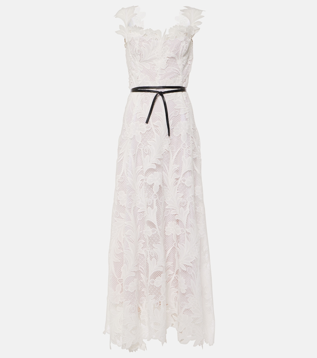 Robe Marbled Carnation aus Guipure-Spitze | Oscar de la Renta