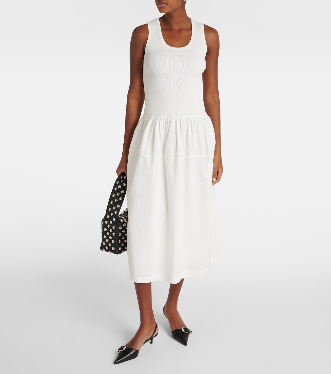 White Label - Abito midi Malia in popeline | Proenza Schouler