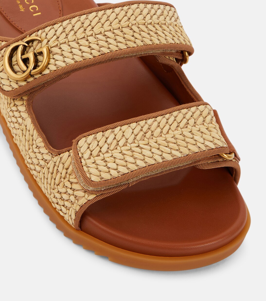 Raffia gucci slides sales