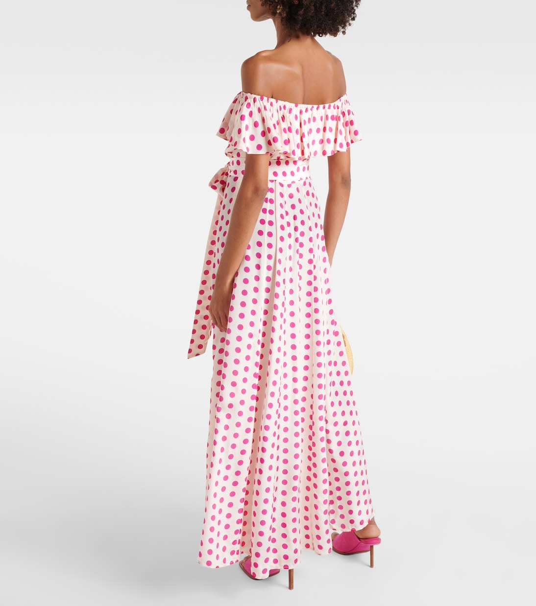 Giselle off-shoulder polka-dot midi dress | Alexandra Miro