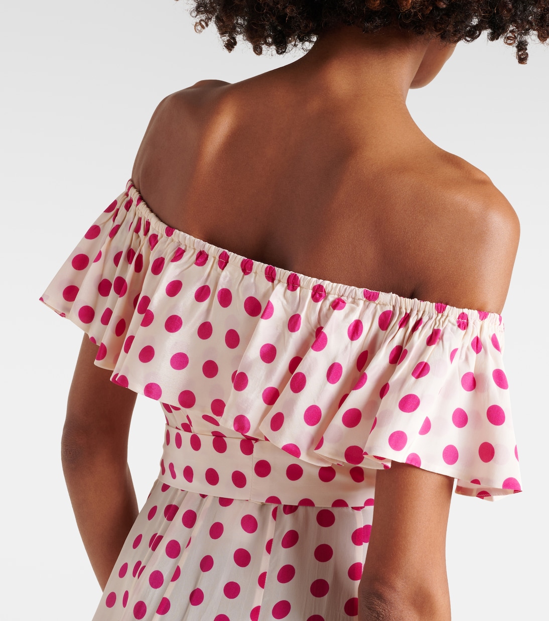 Giselle off-shoulder polka-dot midi dress | Alexandra Miro