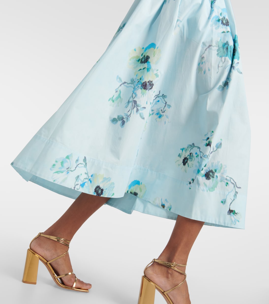 Falda midi Lightburst de algodón floral | Zimmermann