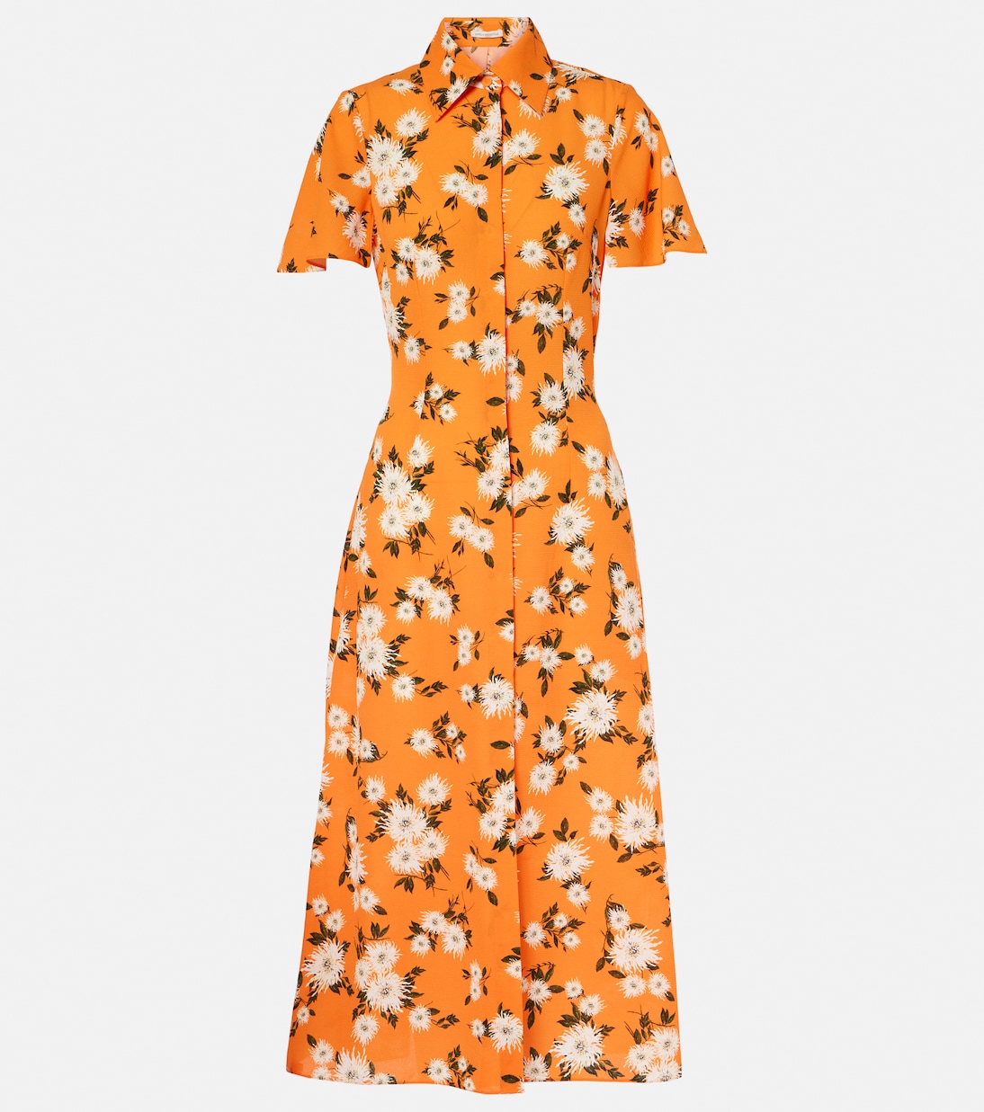 Robe chemise Florencia en crêpe à fleurs | Emilia Wickstead