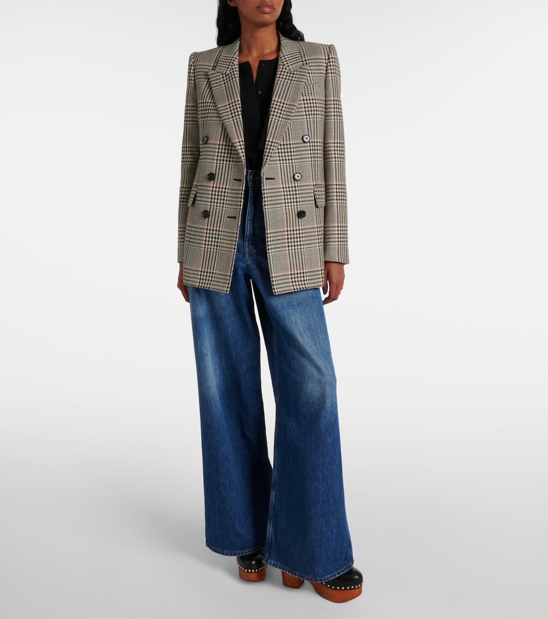 Double-breasted checked wool blazer | Chloé