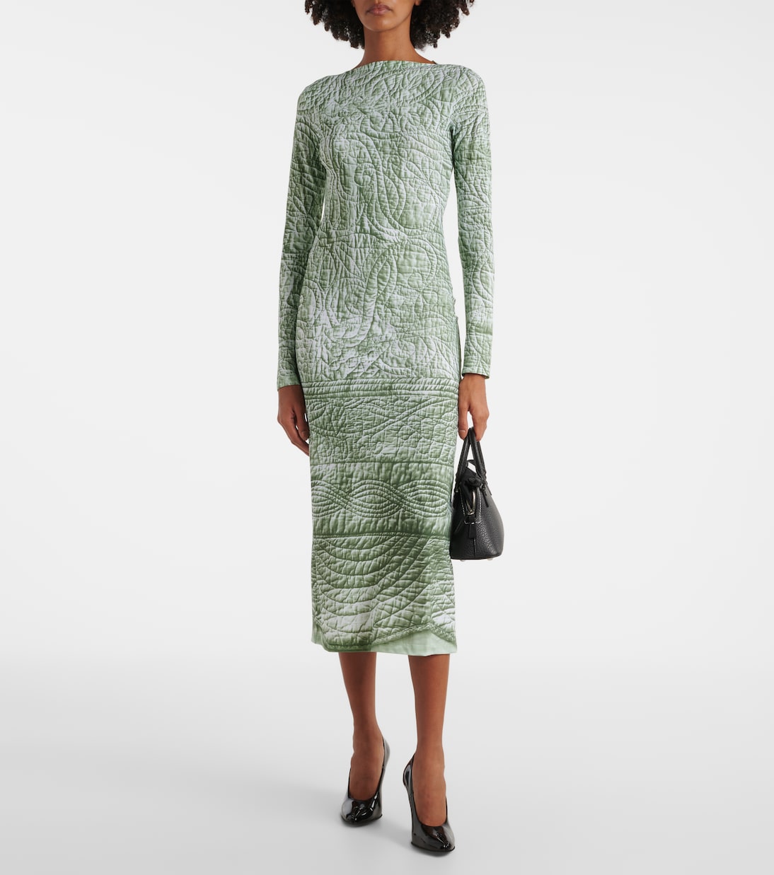 Abito midi in jersey con stampa | MM6 Maison Margiela
