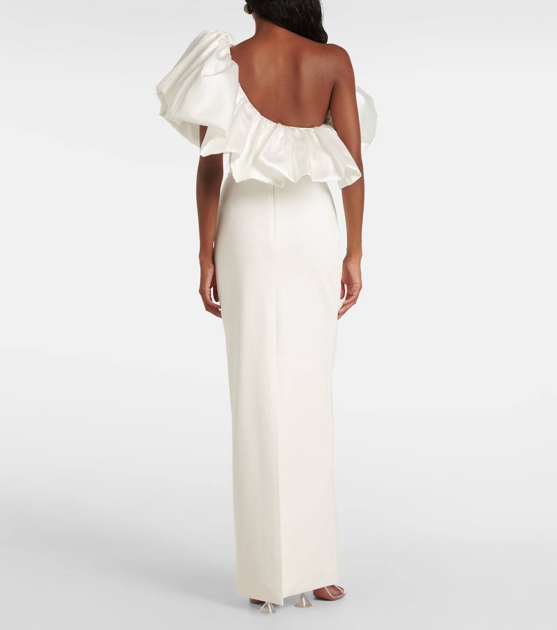 Robe longue Cassia en crêpe et sergé | Solace London