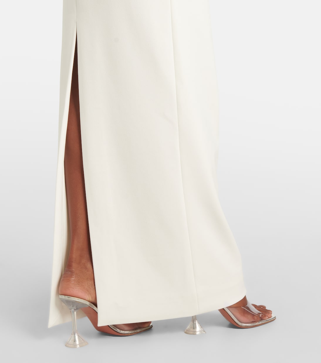 Robe longue Cassia en crêpe et sergé | Solace London