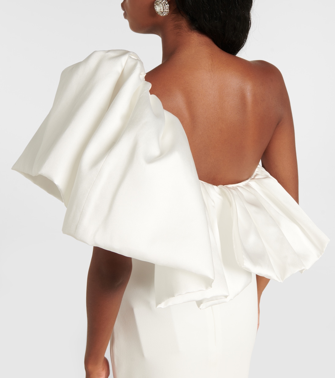 Robe longue Cassia en crêpe et sergé | Solace London