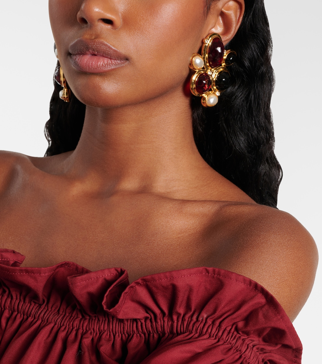 Boucles d’oreilles clip Cassandre à ornements | Saint Laurent