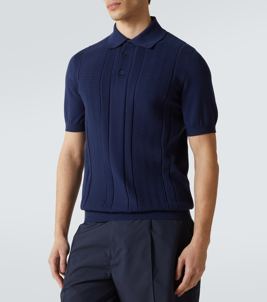 Polo in jacquard di cotone | Brunello Cucinelli