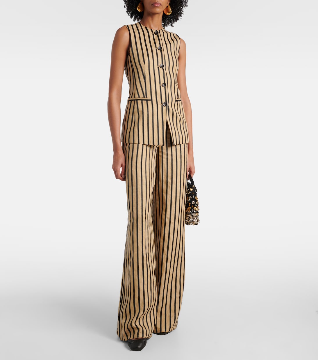 Pantalon ample Cestino en lin et coton mélangés | Max Mara
