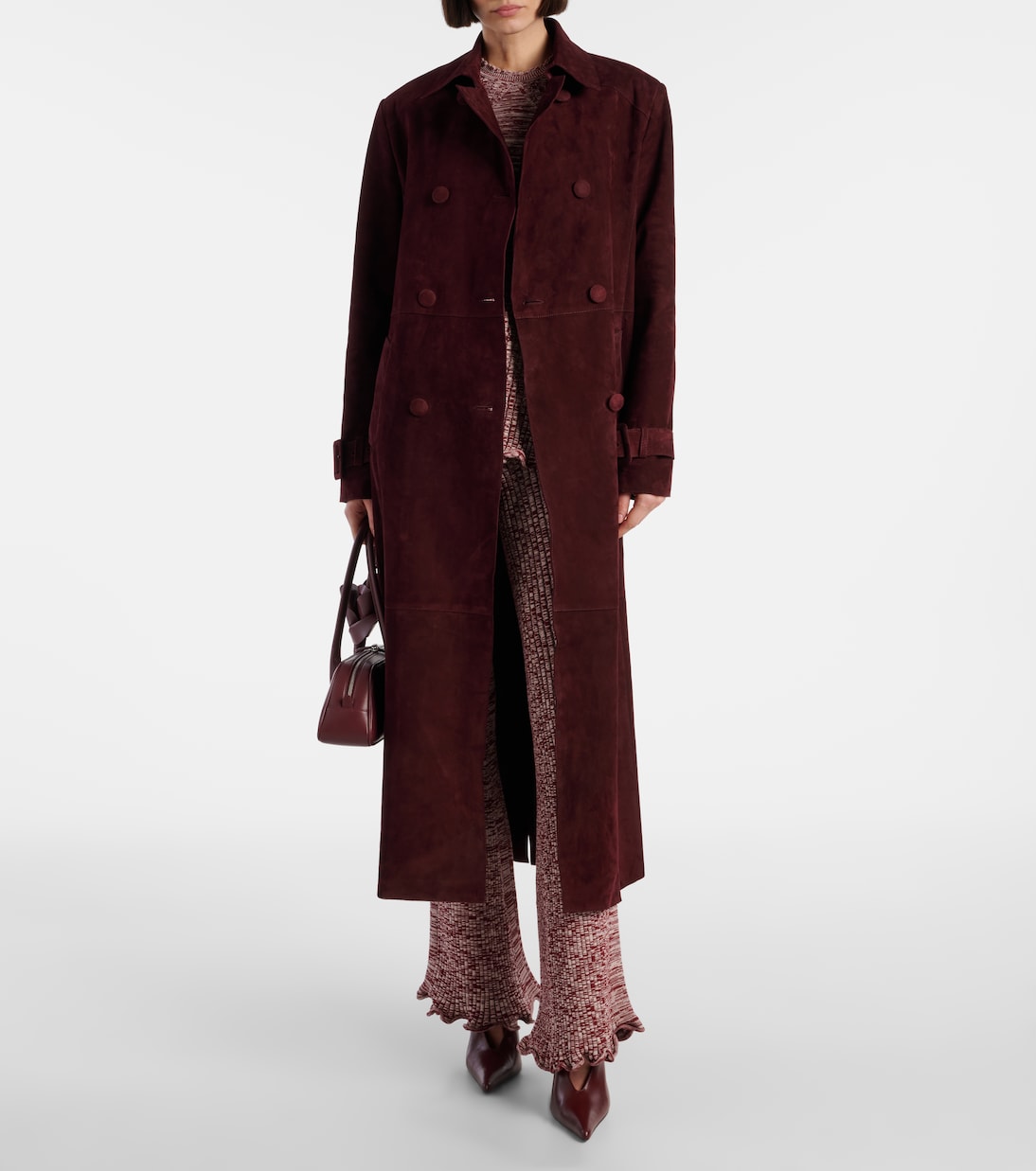 Trench-coat Tate en daim | Nour Hammour