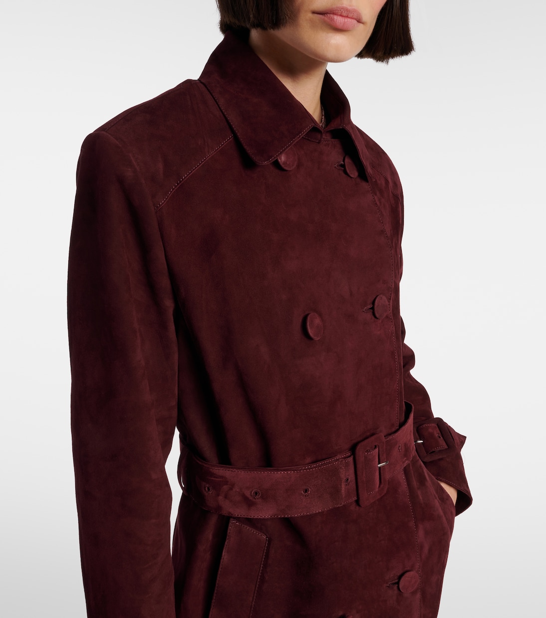 Trench-coat Tate en daim | Nour Hammour