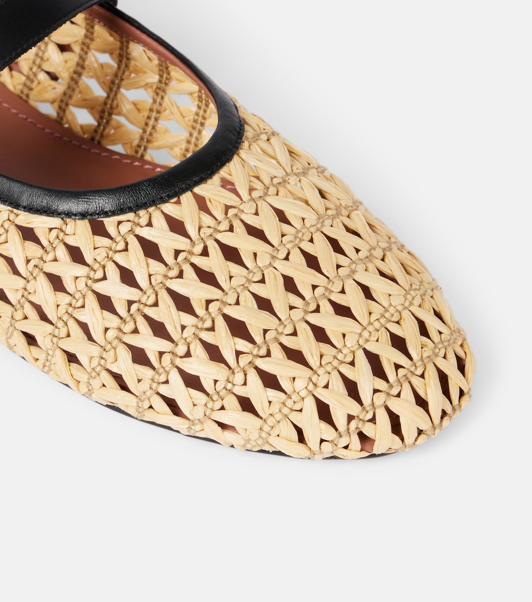 Sveva woven leather-trimmed ballet flats | Paris Texas