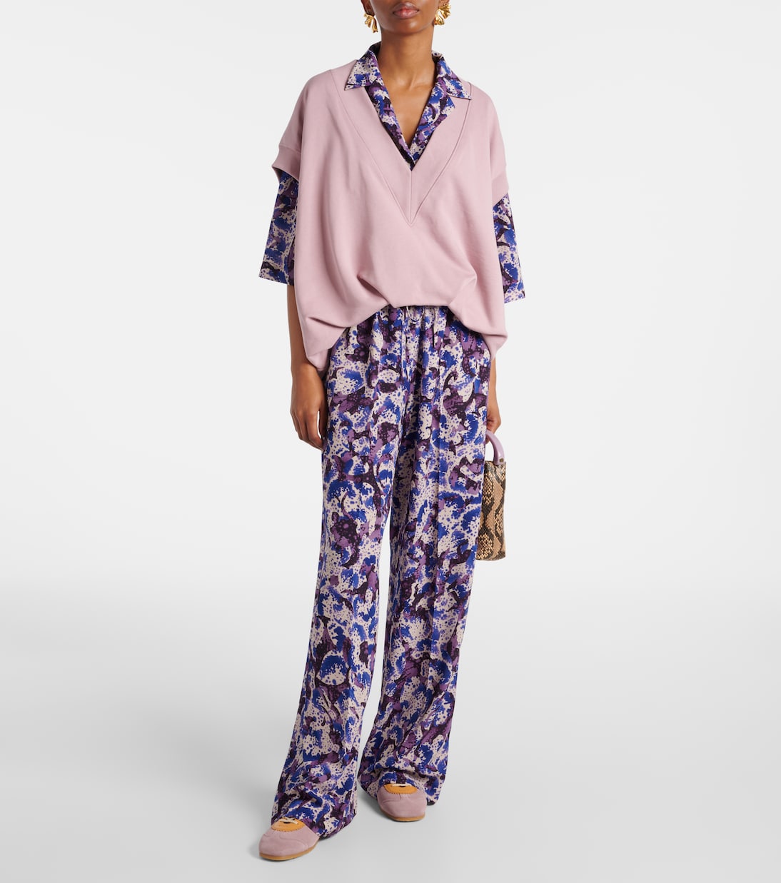 Pantaloni regular in crêpe a vita media | Dries Van Noten